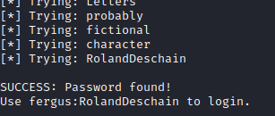 password found